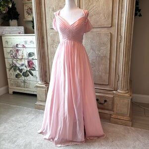 NEW Peach Dress, Peach Prom Dress, Peach Chiffon Dress, NWOT, Size LG/14